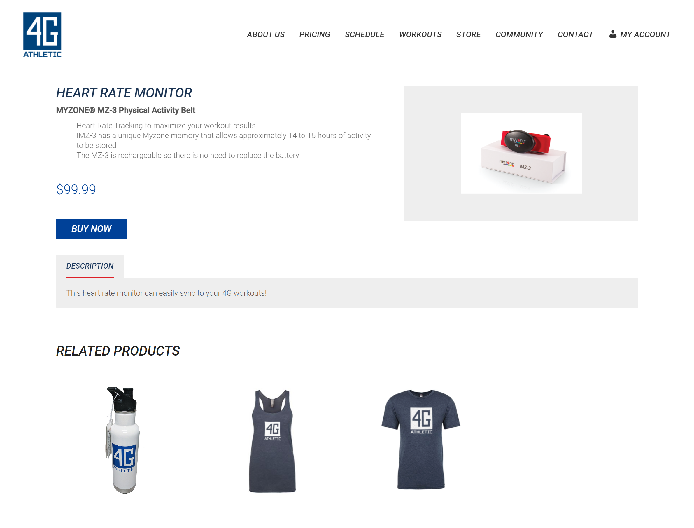 The 4G Athletic product page example